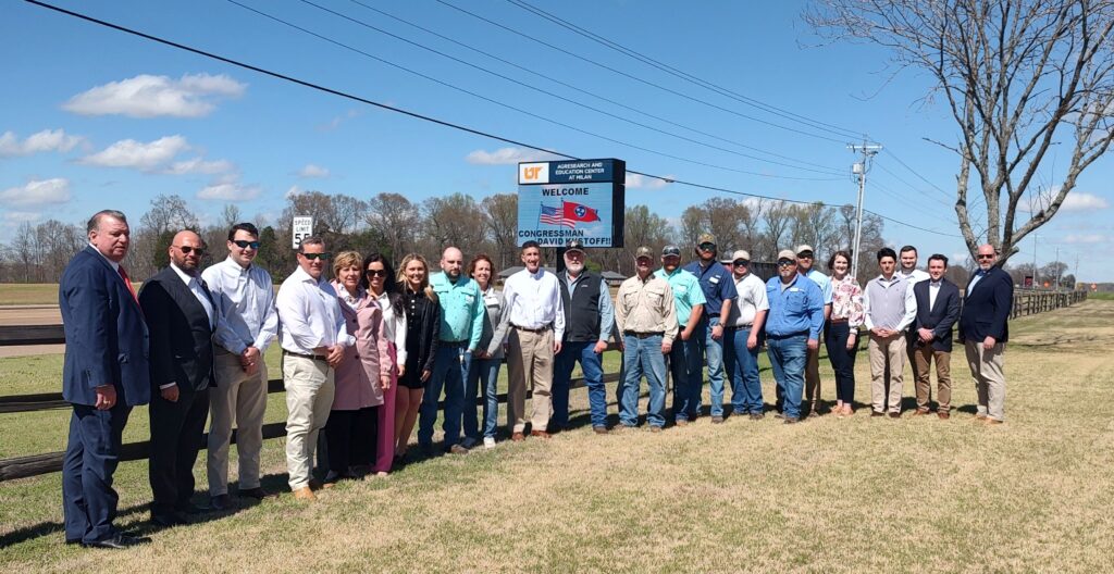 Congressman David Kustoff and staff visiting with staff at Milan AgREC