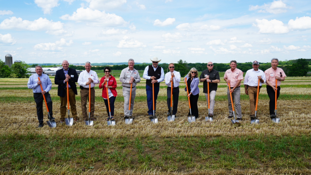 Participants breaking ground on new Poultry research facility.