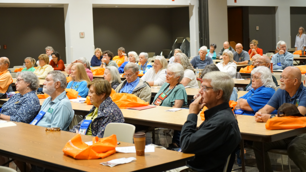 Participants indoors at a Fall in the Gardens meeting