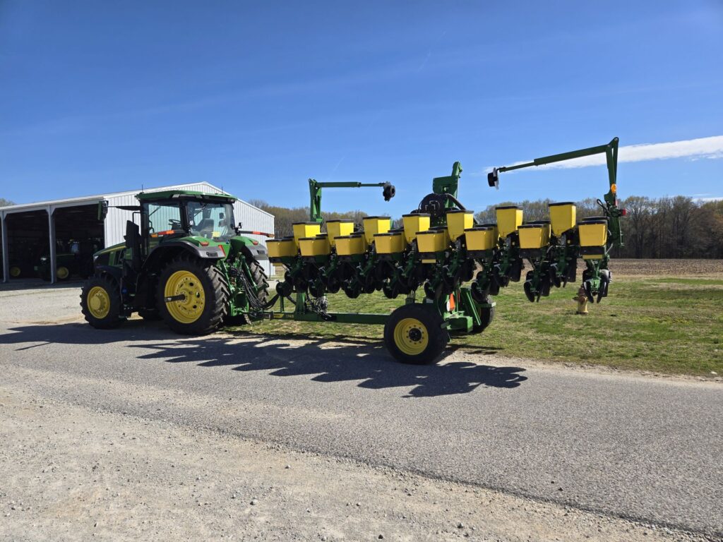 Left side view of new John Deere 1745 No-Till Planter